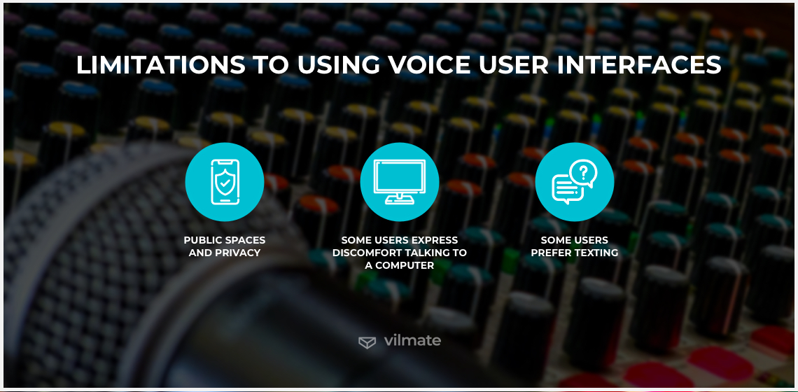 Limitations to using voice user interfaces