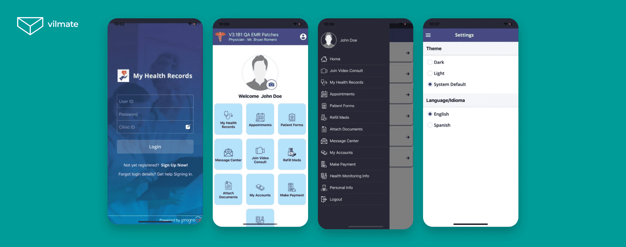 Example of using a skeuomorphic design by My Health Records