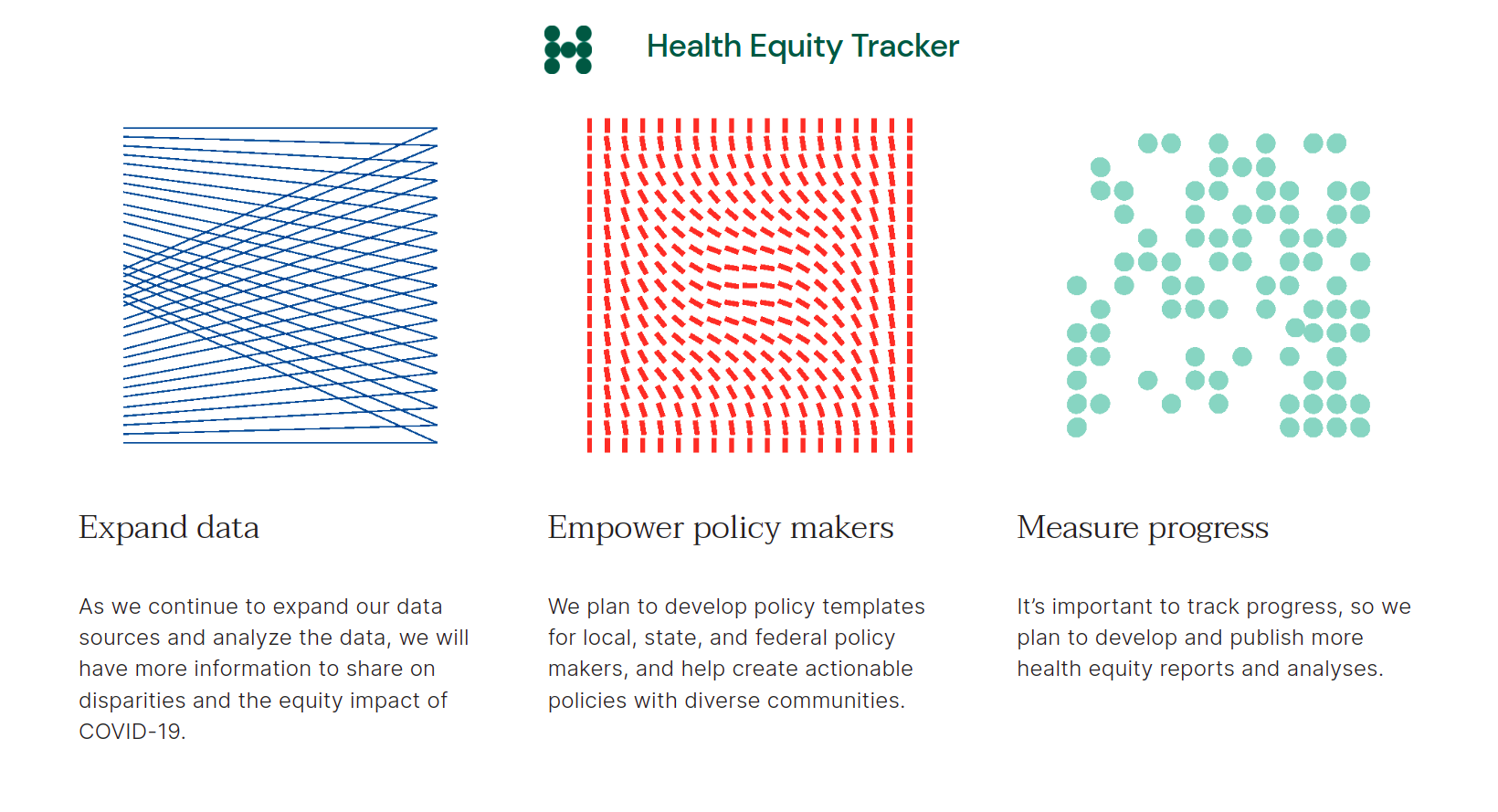 Health equity tracker goals