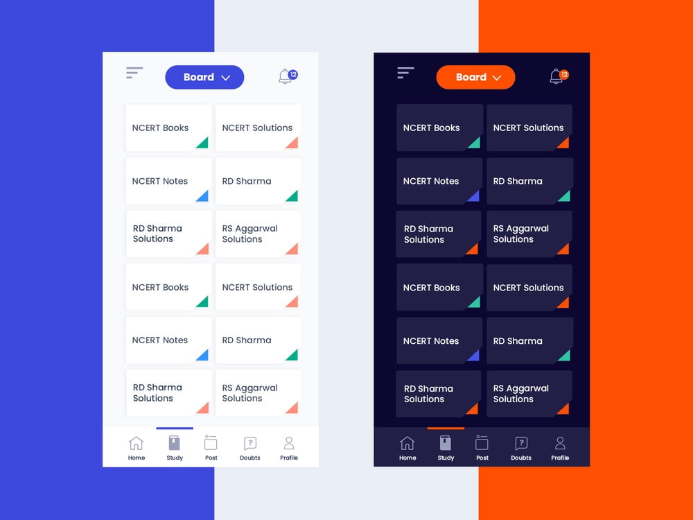 Day/night mode illustration in mobile UX design