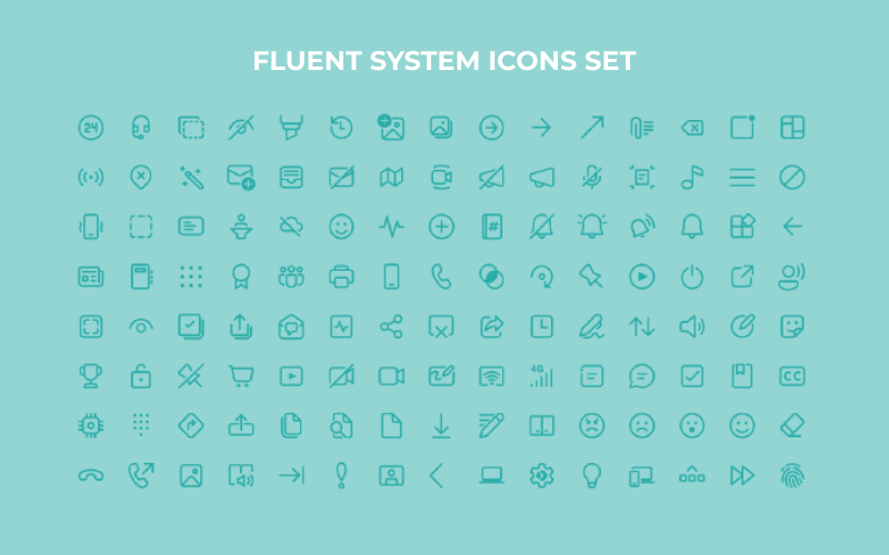 System icons set for mobile UX design