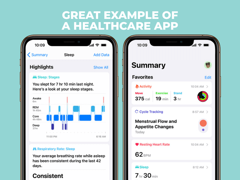 Healthcare app example