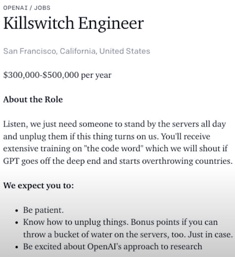 AI killswitch vacancy