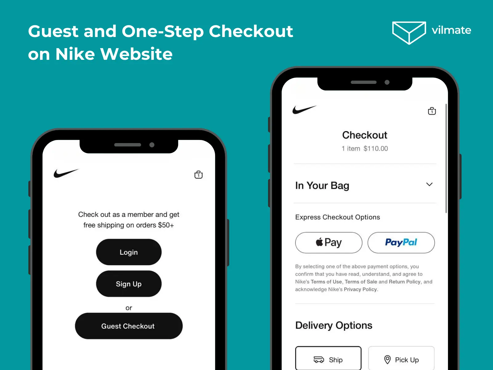 Guest and One Step Checkout on Nike Website