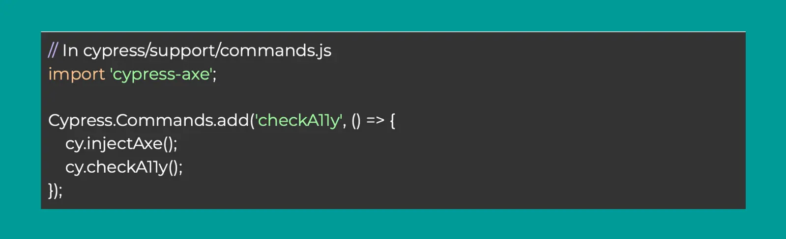 Create custom-a11y-command in Cypress