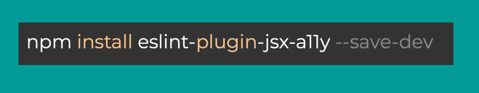 Install eslint plugin jsx-a11y
