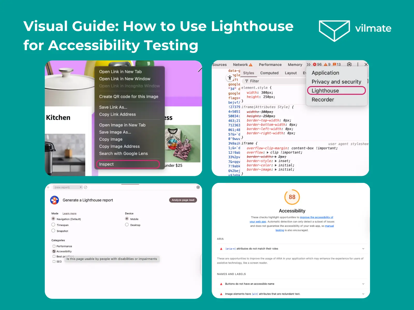 Visual Guide How to Use Lighthouse for Accessibility Testing