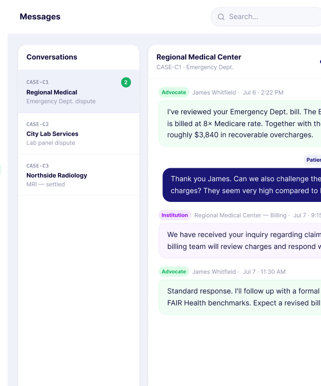Bill review and expert communication
