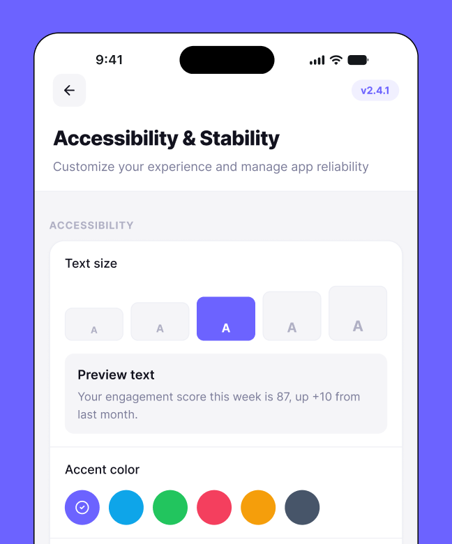 Stability and accessibility